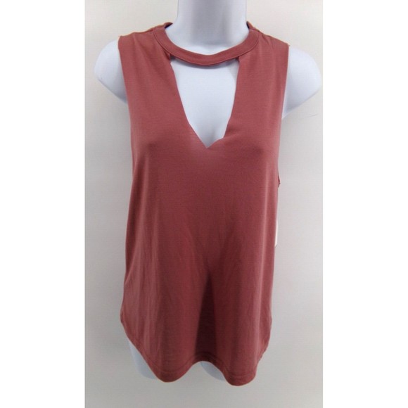 Agnes & Dora Women’s Shirt Medium V-neck Tank top Raw open tank Mauve SM - Picture 1 of 8